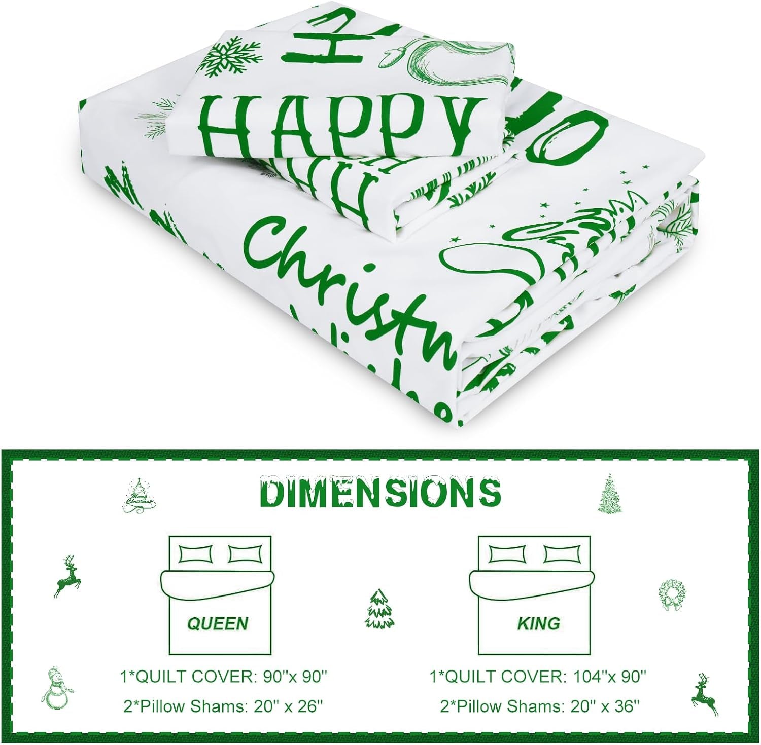 Xmas Cushion Cover – 3-Pack Green Home Decor