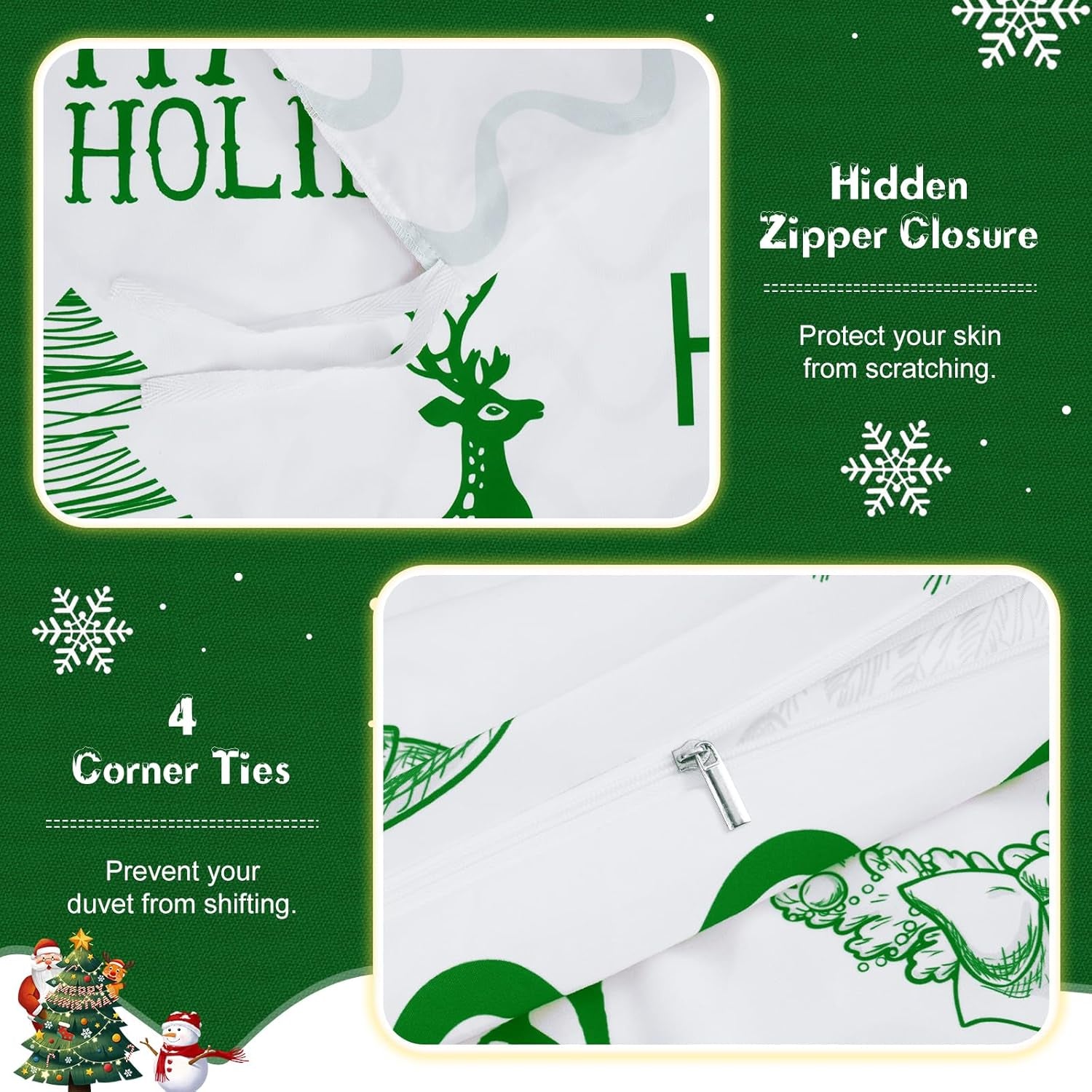 Xmas Cushion Cover – 3-Pack Green Home Decor