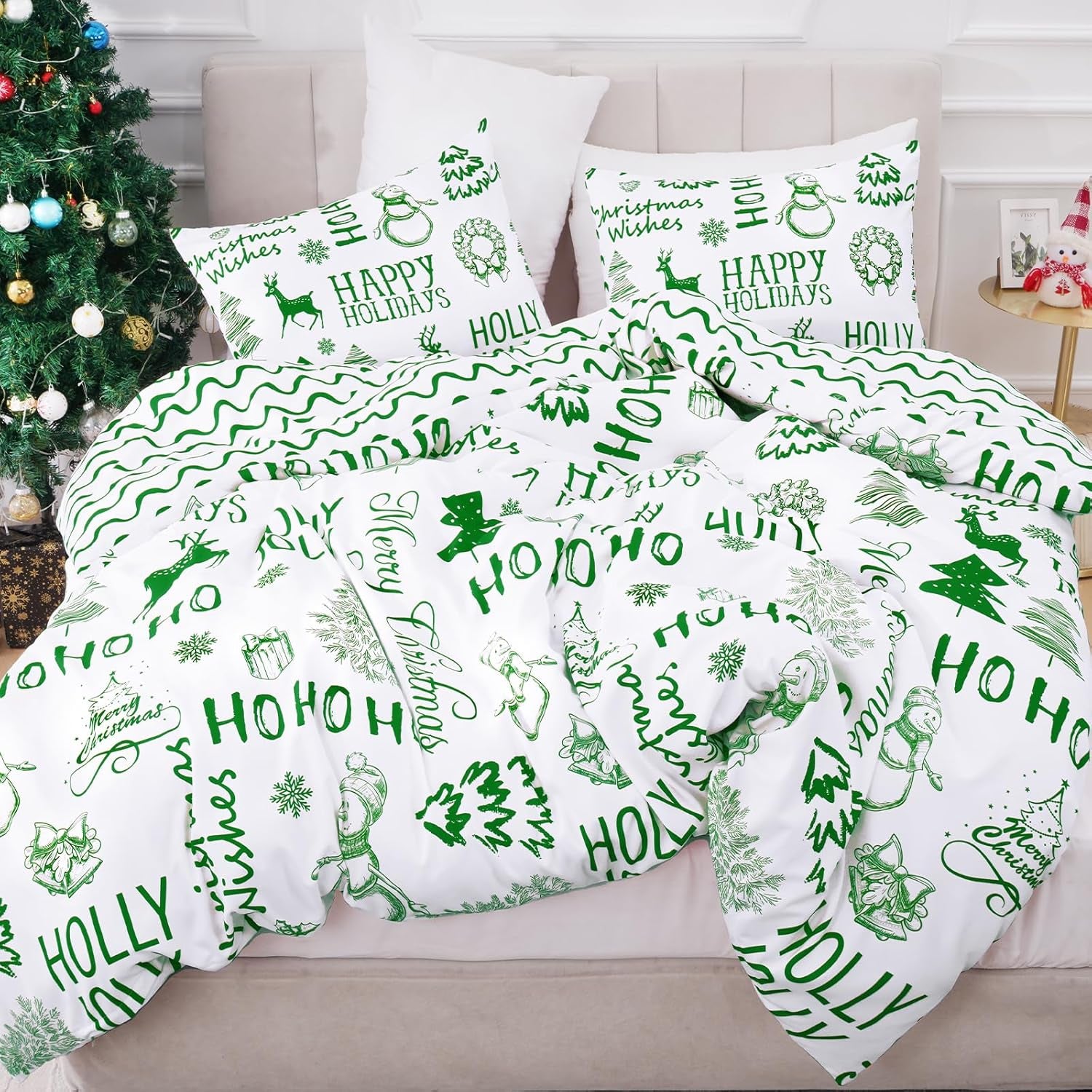 Xmas Cushion Cover – 3-Pack Green Home Decor