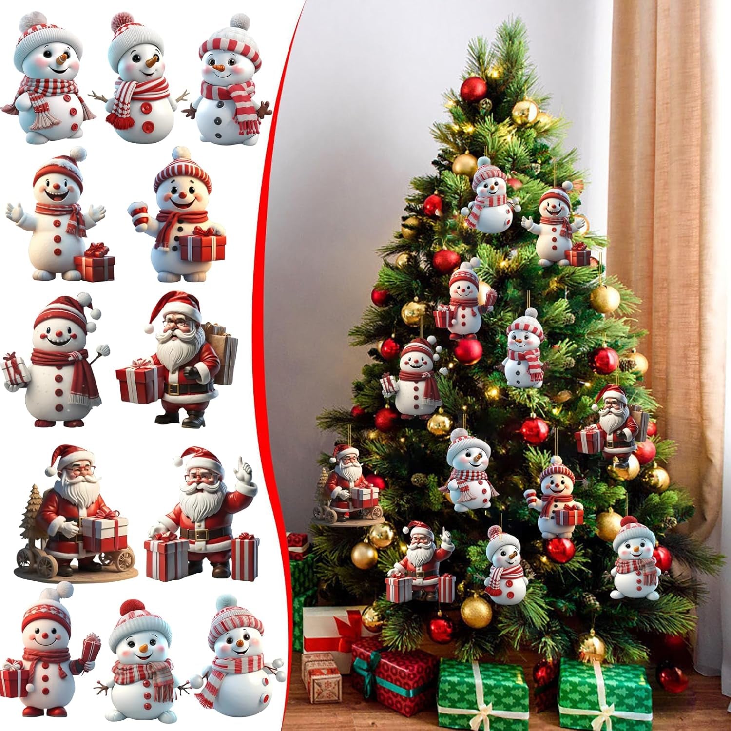 Xmas Tree Ornaments – 12-Pack Home Decor