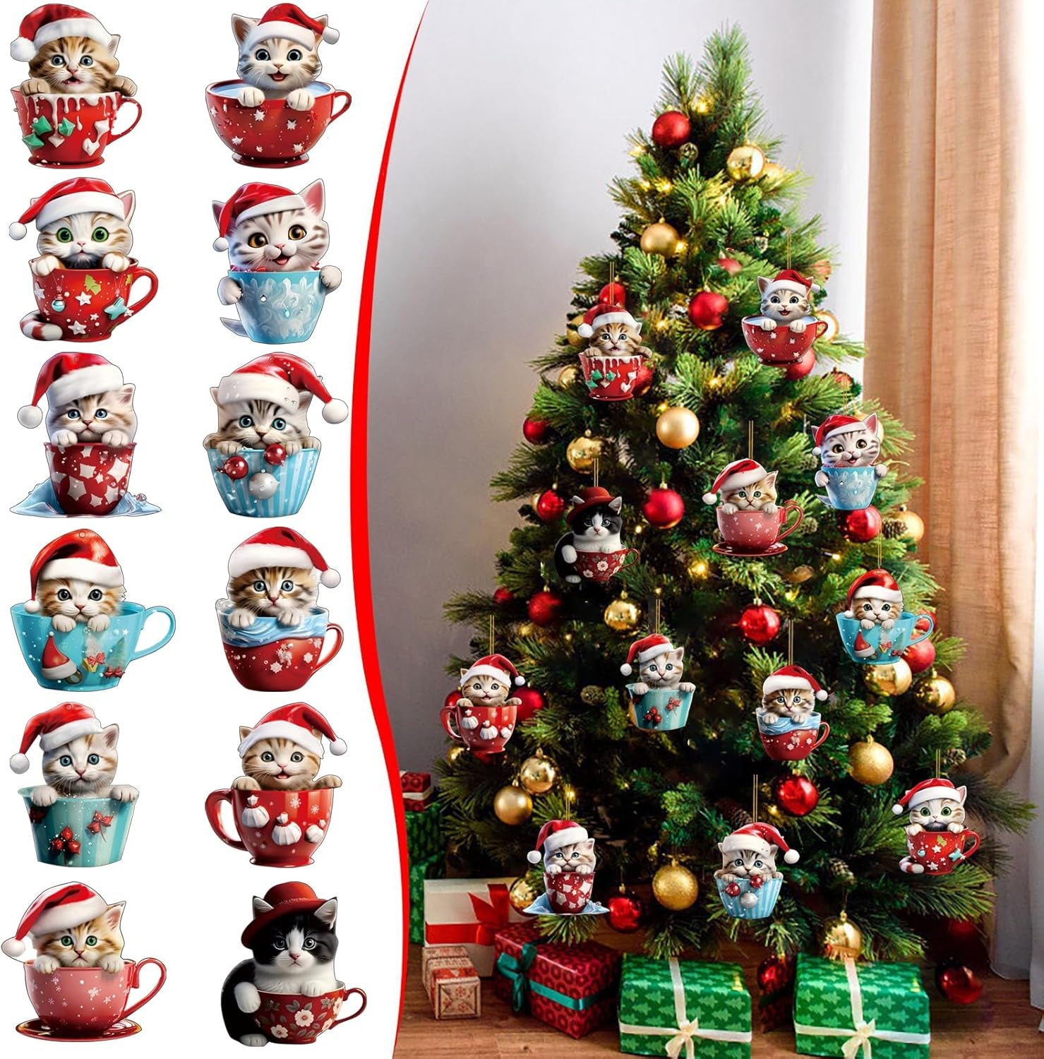 Xmas Tree Ornaments – 12-Pack Home Decor