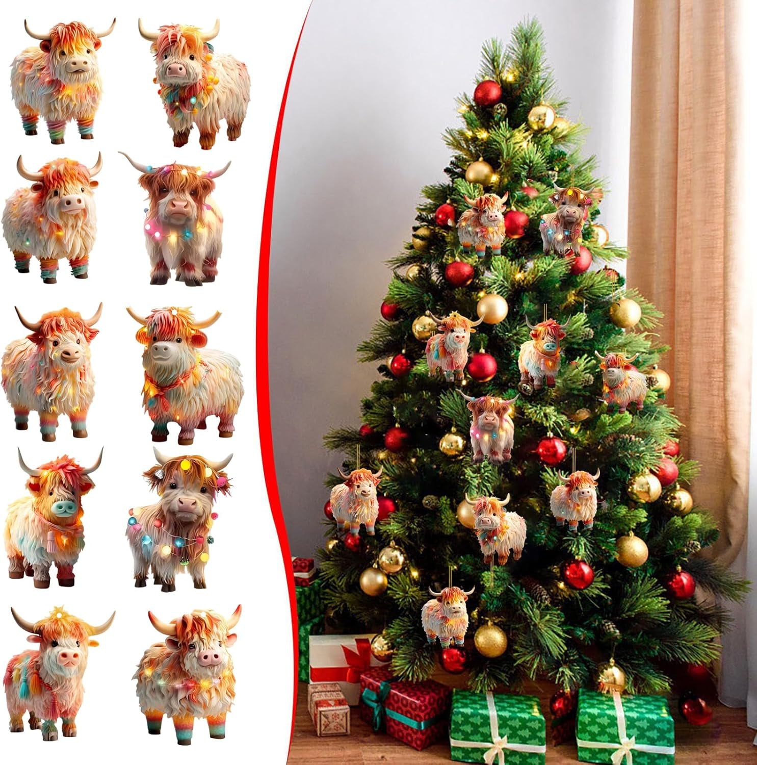 Xmas Tree Ornaments – 12-Pack Home Decor